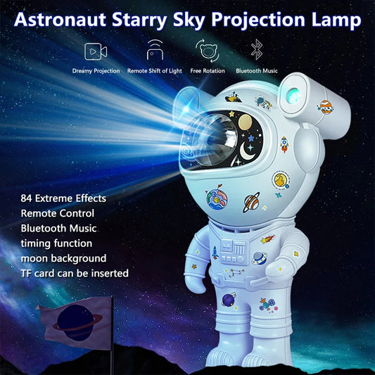 Kids Star DIY Projector Night Light with Remote Control 360 Adjustable Design Astronaut Nebula Galaxy Lighting for Children